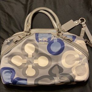 Coach Purse Blue/Silver/Gray